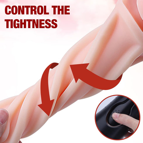 Rewuwa 7.5" Mens Sex Toys Male Masturbator, Vibrating Masturbator Squeezable Pocket Pussy for Men with Depth Lifelike