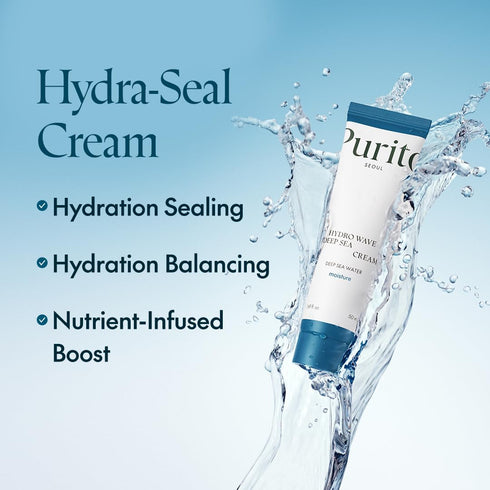 PURITO Deep Sea Cream - Lightweight Daily Face Moisturizer for All Skin Types, Vegan & Cruelty-Free, 50ml