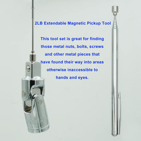 Telescopic Magnetic Pickup Tool Set, 10LB Magnet Stick, 2LB Extendable Magnetic Pickup Tool for Car and Household