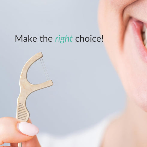 Biodegradable Floss Picks (100 pcs) - Natural, Vegan, Sustainable, Reusable Dental Floss Picks