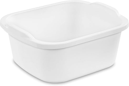 Tribello Plastic Wash Tub Dishpan, 12 Quarts Heavy Duty Basin for Soaking Feet, Laundry, and Storage Cleaning