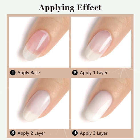 RARJSM Milky White Gel Nail Polish, 15ml Clear Jade White UV LED Soak Off Sheer Transparent Color for French Manicure
