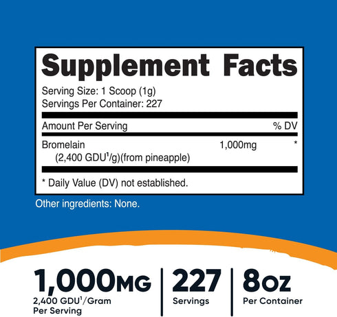 Nutricost Bromelain Powder 8 OZ - Non-GMO, Vegetarian, Gluten Free Supplement