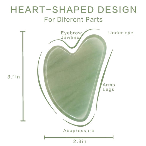Gua Sha Facial Tools, Natural Jade Guasha Tool for Face,Double Chin & Jawline, Gua Sha Stone Self-Skin Care Face Stone Gua Sha tools for Women Guasha Stone, Green Aventurine