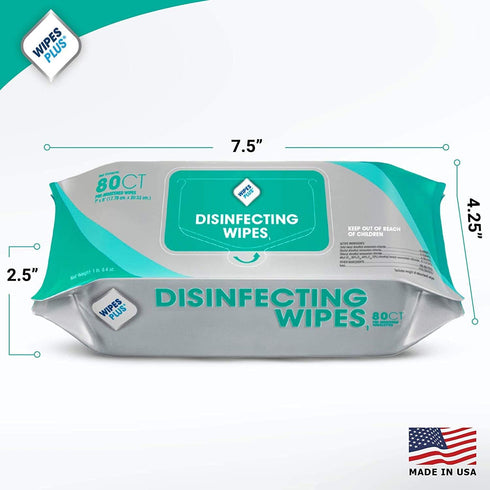 Industrial Strength Disinfecting Wipes, Pack of 80 Sanitizing Wipes, Made in the USA