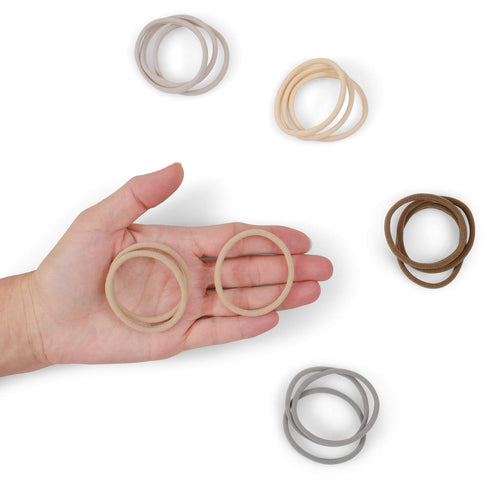 Heliums Navy Blue Seamless Hair Ties - 6mm Skinny No Damage Ponytail Holders, 1.75 Inch, 18 Pack for Thin Hair