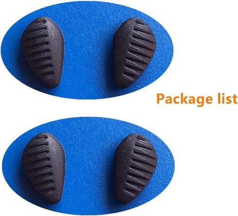 BEHLINE Eyeglasses Nose Pads, 2 Pairs Soft Silicone Push-in Replacement for Glasses and Sunglasses (Black)