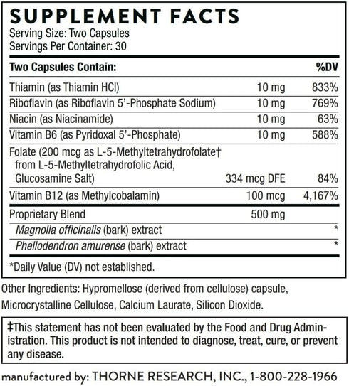 THORNE Craving and Stress Support (Formerly Relora Plus) - 60 Capsules for Sleep and Stress
