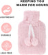 JoanofArc 0.5L Set Hot Water Bottle with Soft Cover, Small Hot Water Bag for Menstrual Pain Relief, Hand Feet Warmer