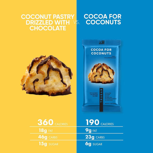 KD Chocolates 16 TRUBARs Vegan Protein Bar Cocoa For Coconuts and Cookies and Creamy ct