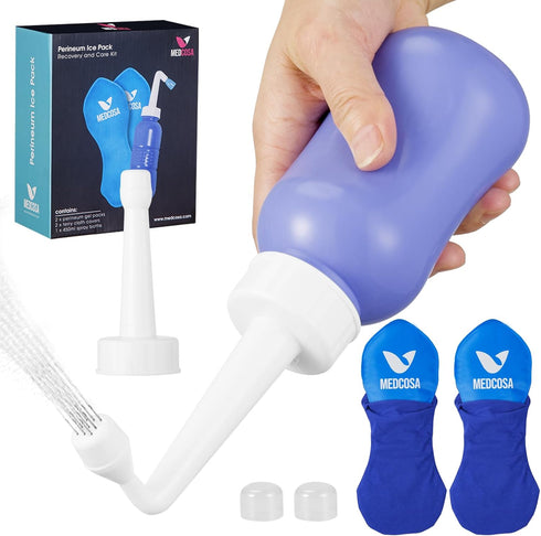 Medcosa Female Ice Pack and Perineal Bottle Set | Reusable Perineal Cold