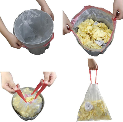 13 Gallon Drawstring Garbage Bags, Clear Trash Bags, 120 Bags