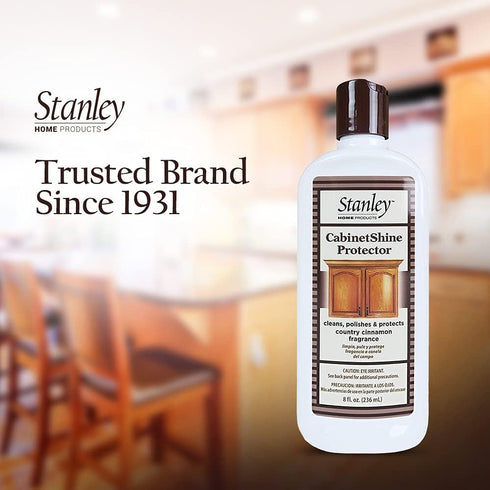 STANLEY HOME PRODUCTS CabinetShine Protector - Furniture Cleaner and Polish for Wood Finish, Cinnamon Scent