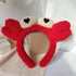 Red Crab Claw Headband for Women, SPA Skin Care Facial Hair Band Makeup Washing Accessories