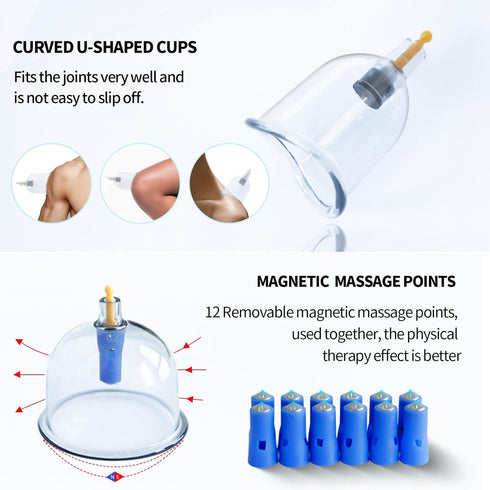 Cupping Kit for Massage Therapy, 32 Cups Professional Chinese Cupping Set with Vacuum Therapy for Cellulite and Muscle