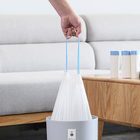 VesipaFly 2-4 0.79 17.7 19.7 inch (5 Biodegradable Trash Bags, Gallon, Extra Thick MIL Drawstring Small Wastebasket Bag