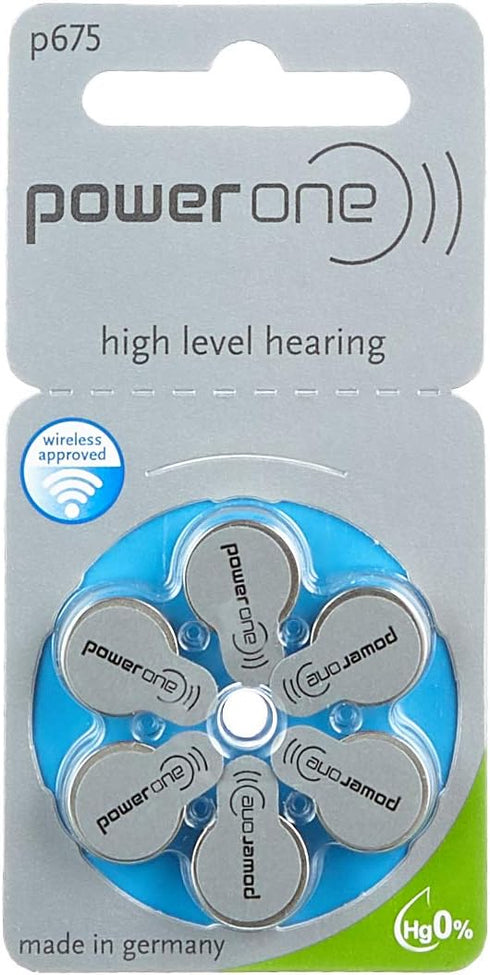 VARTA 675 Pack 60 Power One Zinc Air Hearing Aid Batteries (Blue) Size