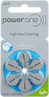 VARTA 675 Pack 60 Power One Zinc Air Hearing Aid Batteries (Blue) Size