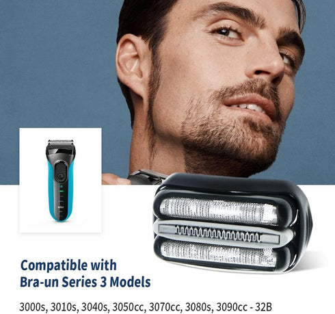 WuYan Replacement Electric Shaver Head for Braun 32B Series 3, 3040s, 3000s, 3050cc, 3010s, 3070cc