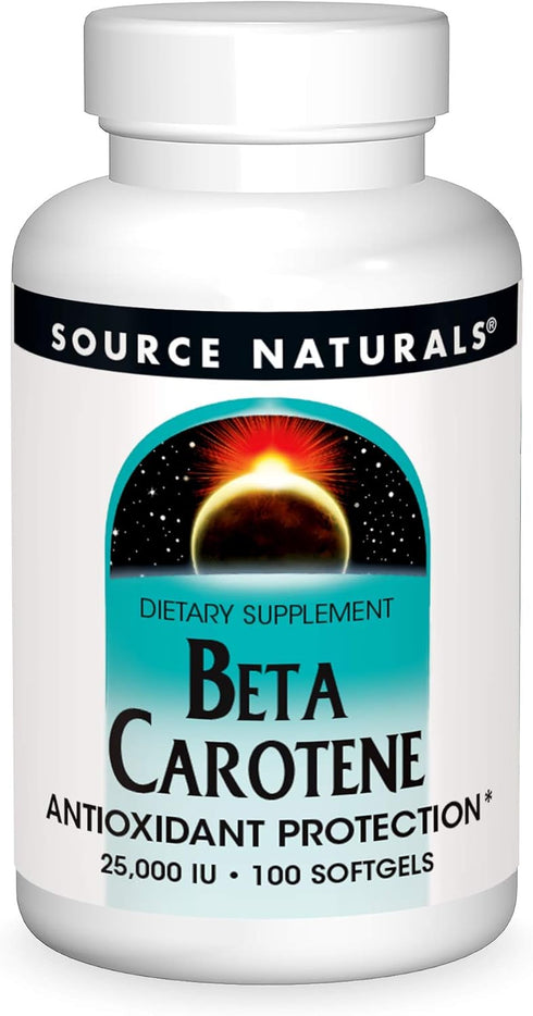 Source Naturals Beta Carotene 25000 iu Antioxidant Protection, 100 Softgels, Converted By Body To Vitamin A