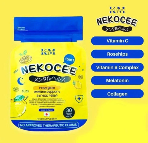Herskin NEKOCEE 15 in 1 Rosy Glow Food Supplement by Kat Melendez, 30 Capsules