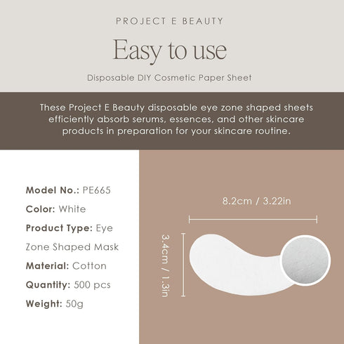 Project E Beauty 500pcs Disposable DIY Non-Woven Eye Mask Paper for Skincare & Spa Salon Use (500, Eye Zone)
