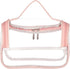 HAOGUAGUA Heavy Duty Clear Waterproof Cosmetic Bag, Transparent Travel Makeup Organizer, Pink