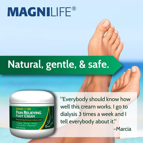 MagniLife DB Foot Cream, 4 oz Jar - Calming Relief for Burning, Tingling, Shooting & Stabbing Foot Sensations