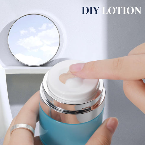 1 oz Airless Pump Jar, Travel Vacuum Pump Bottle Dispenser for Lotions and Creams, Drunk Elephant Container (2 Pack)