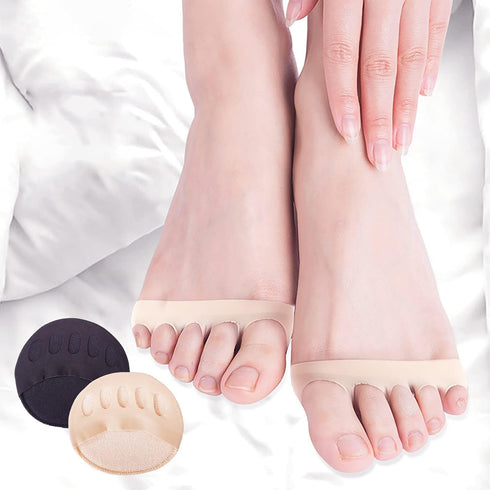 Reusable Honeycomb Fabric Forefoot Pads, Soft Ball of Foot Cushions for Women Men - Pain Relief (Black, Beige, Grey,