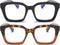REAVEE 2 Pack Stylish Oprah Oversized Blue Light Blocking Glasses for Women, Non-Prescription Fake Eyeglasses Frames