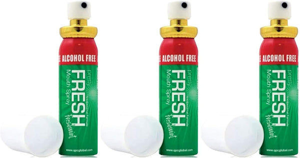 Pretty Fresh 3 Pack of Instant Breath Freshener Mouth Spray Fresh Mint,Fights Bad Breath.