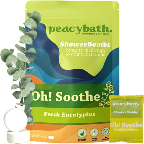 Shower Steamers Aromatherapy 15 Pack, Relaxation Gift for Women and Men, Stress Relief Eucalyptus Shower Bombs