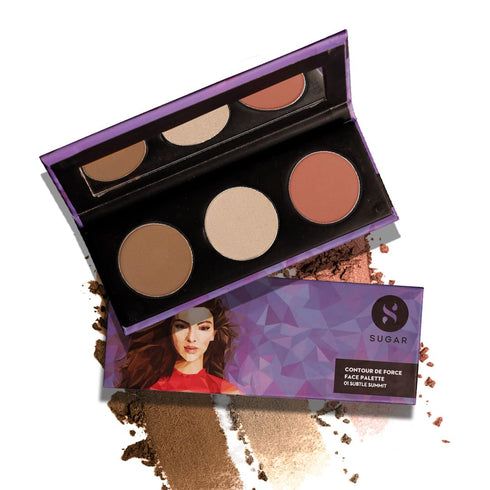 Sugar Cosmetics Contour De Force Face Palette 01 Subtle Summit - Longlasting Blush, Highlighter, and Bronzer