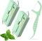 Mint Dental Flossers, Twin Line Unbreakable Handy 2 Case, 10 Count Mint Flavor High Stretch Floss Picks (2 Box, Green)