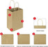 Oikss 100 Pack Small Plain Natural Paper Kraft Gift Bags, 5.25x3.25x8.25 Inch, Bulk for Birthday Party Favors