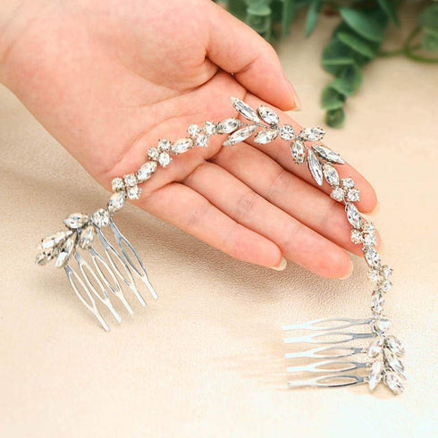 Unicra Wedding Hair Combs Bridal Headpieces, Crystal Wedding Hair Accessories for Brides (Silver)