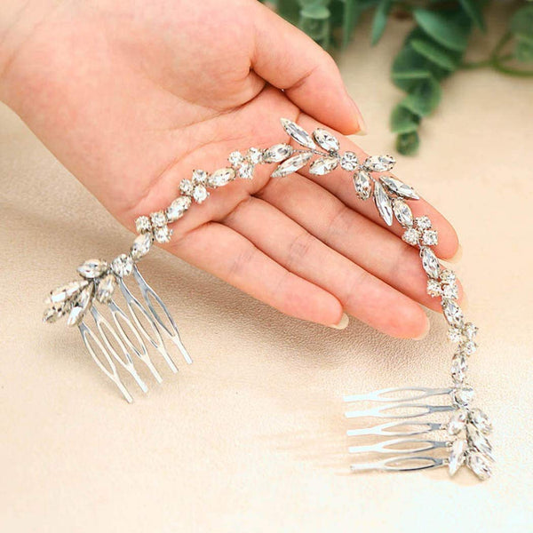 Unicra Wedding Hair Combs Bridal Headpieces, Crystal Wedding Hair Accessories for Brides (Silver)