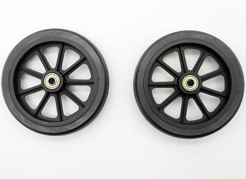 Rollator 6 Inch Wheels, Replacement Solid Wheel, 6" Caster Wheel, Universal Parts Set of 2, Black
