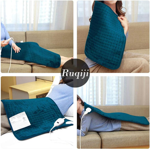 Ruqiji 17''x33'' XXXL King Size Heating Pad, Fast-Heating with 10 Temperature Settings for Pain Relief