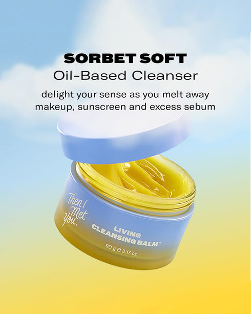 Then I Met You Living Cleansing Balm, 3.17 oz, Oil Cleanser for Face & Makeup Remover with Grape Seed, Olive & Seaberry