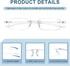 BLUELESS Rimless Small Reading Glasses for Men and Women (Transparent)