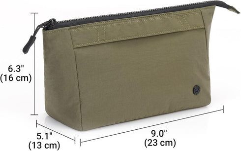Purevave Large Cosmetic Bag for Women, Travel Makeup Organizer Pouch (Green)