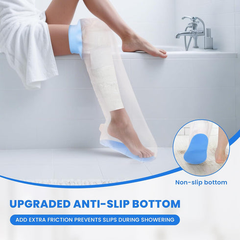 Zolife Cast Covers for Shower Leg Adult Waterproof Full Leg Protector Shower Bandage Wound Showering for Broken Knee