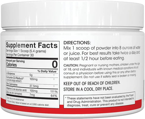 Silver Fern Gut Repair - Digestive Health Supplement Powder, 2 Tubs, L-Glutamine, Curcumin, Zinc & Ascorbic Acid