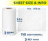 Homavia 2 Paper Towels, White Household Cleaning Rolls for Kitchen, Bathroom and Home Use, Absorbent Disposable Towels