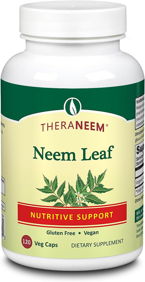 THERANEEM Neem Leaf Capsules, Vegan, Gluten Free, 120 Servings