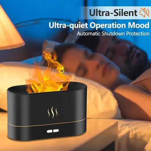 ZSETG Flame,180ML Capacity,7 Aromatherapy Air Humidifier With Water Tank Color Ambient Light,Shut-Off