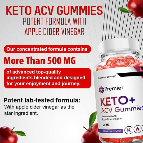 kivus Premier Keto Gummies - 120 Gummies (2 Pack) with Premier Keto + ACV