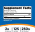 Nutricost Taurine Powder 250 Grams - 125 Servings, 2000mg Per Serving